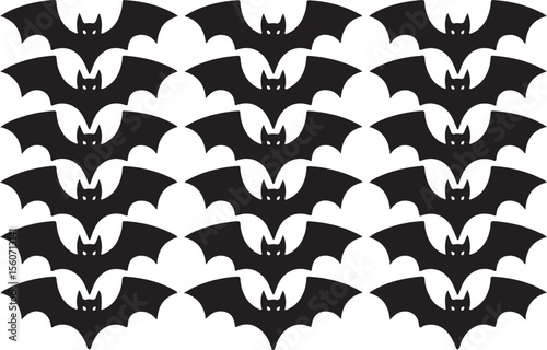 Silhouette Bat Icons Collection – Halloween Flying Bat Vector Set