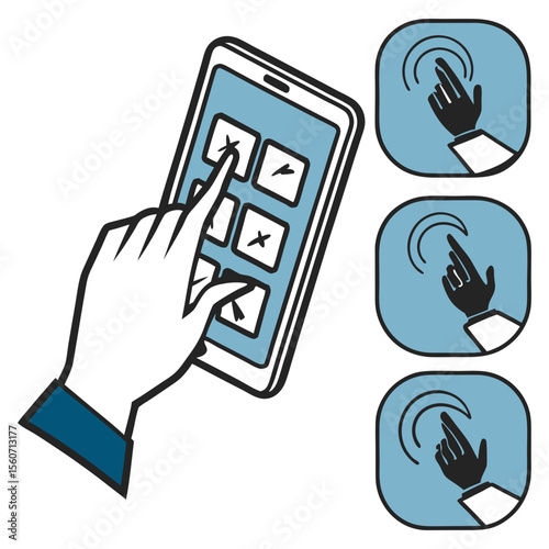 Smartphone Touchscreen Gestures Illustrated