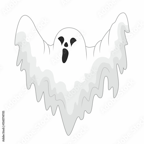 Cute cartoon white ghost scare