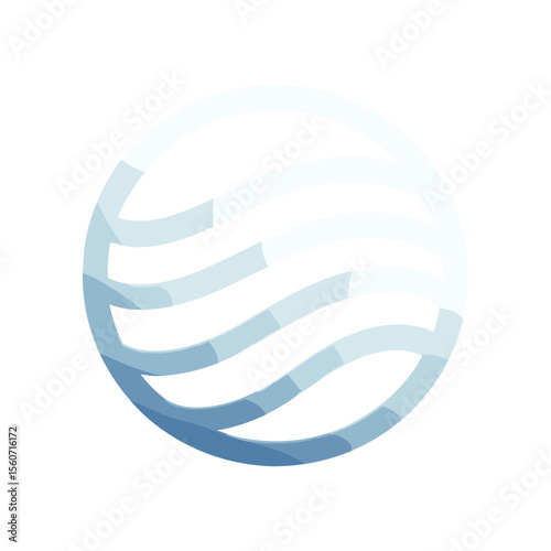 Abstract circular design featuring flowing waves in blue tones, suitable for backgrounds