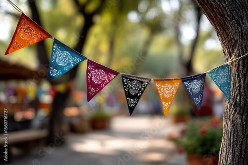 Colorful Ofrenda for Día de los Muertos Featuring Marigolds and Ritual Candles

