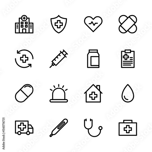 Medical icon set. Healthcare, Medical Icon set. Vector icon set.