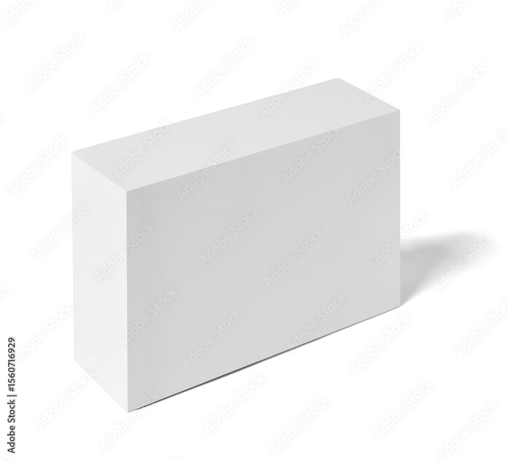 Fototapeta premium Close up of a white box mock up template on white background