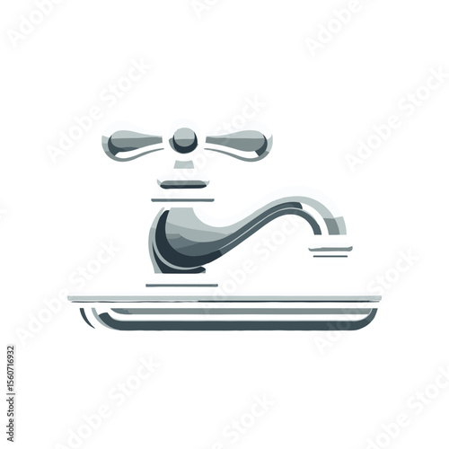 Classic kitchen faucet design showcasing elegant curves and a polished finish against a white background