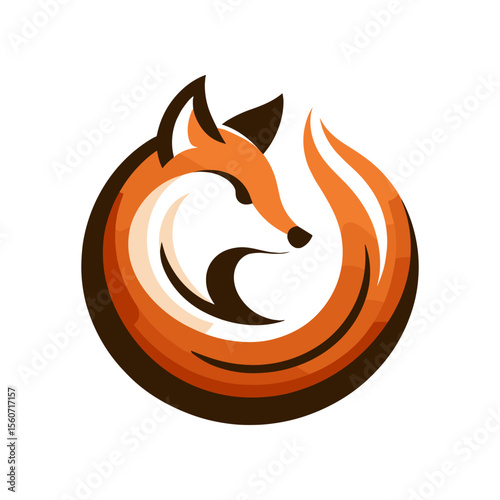 Stylized illustration of a fox within a circular design, showcasing its elegance and agility