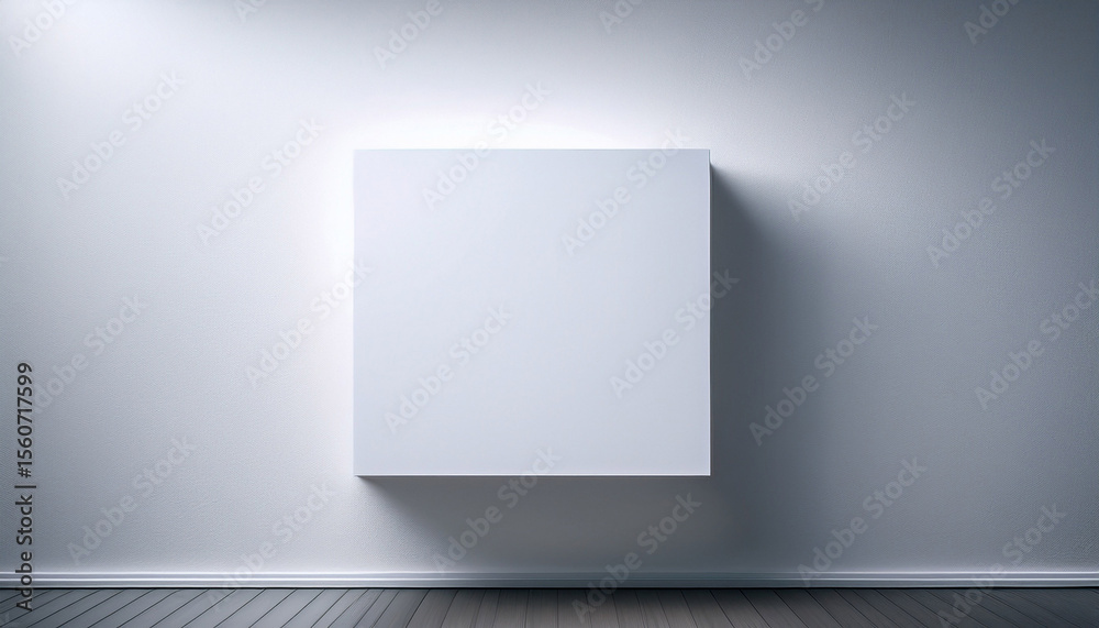 empty white box mounted on a white wall perfect for showcasing artwork signage or product presentations in a sleek environment empty white box mounted on a white wall perfect for showcasing artwork signage or product presentations in a sleek environment