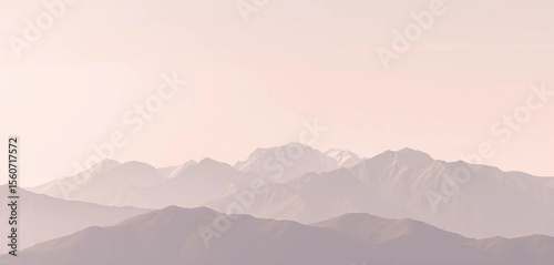 Abstract minimalist mountain range in muted tones, perfect for contemporary home decor,  subtle,  peaks
