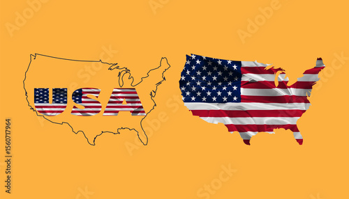 United States of America Flag is a national symbol of patriotism with stars and stripes
