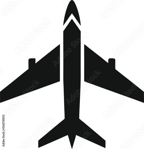 Airplane Silhouette Vector with white background and editable