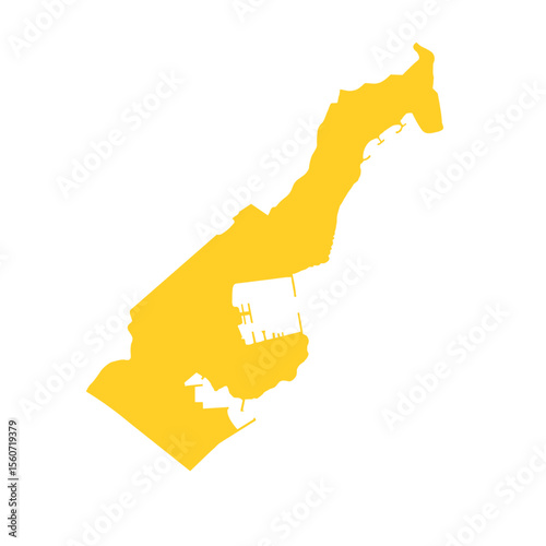 Map of Monaco, sign silhouette. World Map Globe. Vector Illustration isolated on white background. Europe continent.