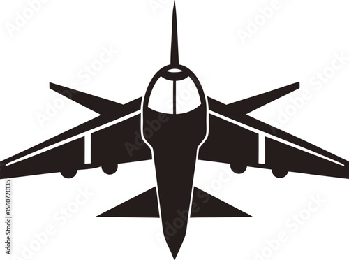 Airplane Silhouette Vector with white background and editable