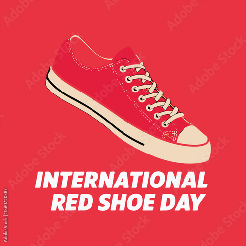 text, ''international shoe day '' typography vector style
