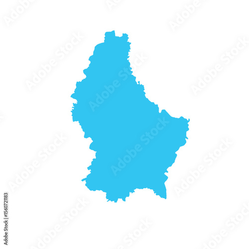 Map of Luxembourg, sign silhouette. World Map Globe. Vector Illustration isolated on white background. Europe continent.