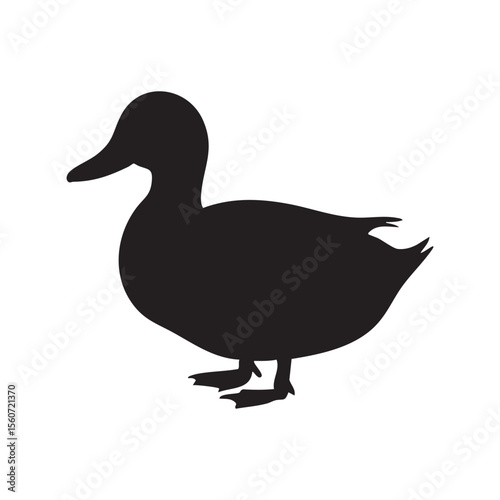 Elegant Duck Silhouette on White Background Simple and Clean Design