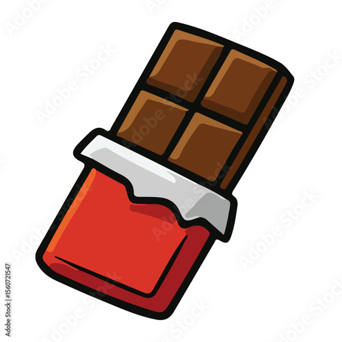 Delicious milk chocolate bar with individual blocks isolated on a white background