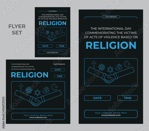 International Day Commemorating the Victims of Acts of Violence Based on Religion Flyer Set