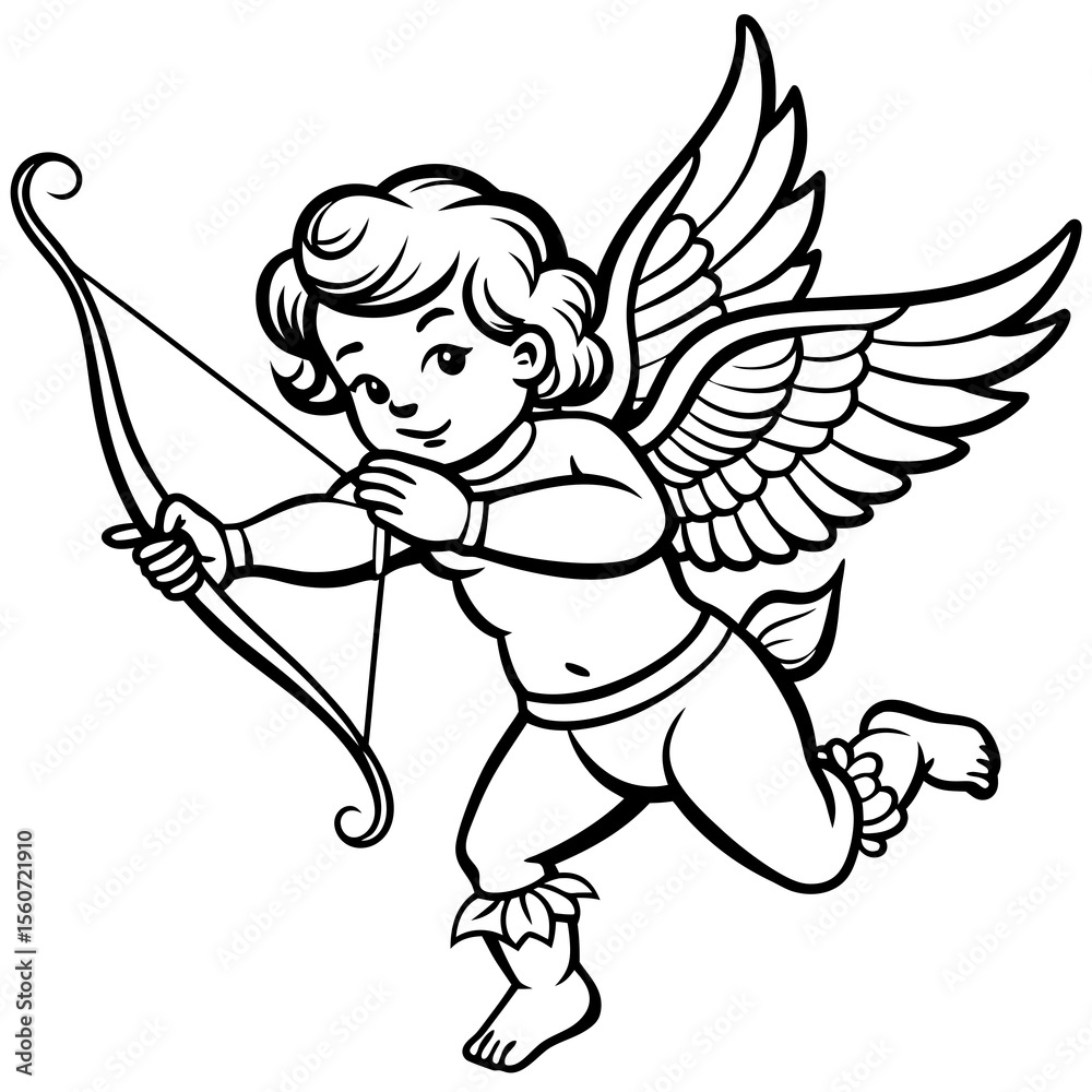 Fototapeta premium cupid with bow and arrow