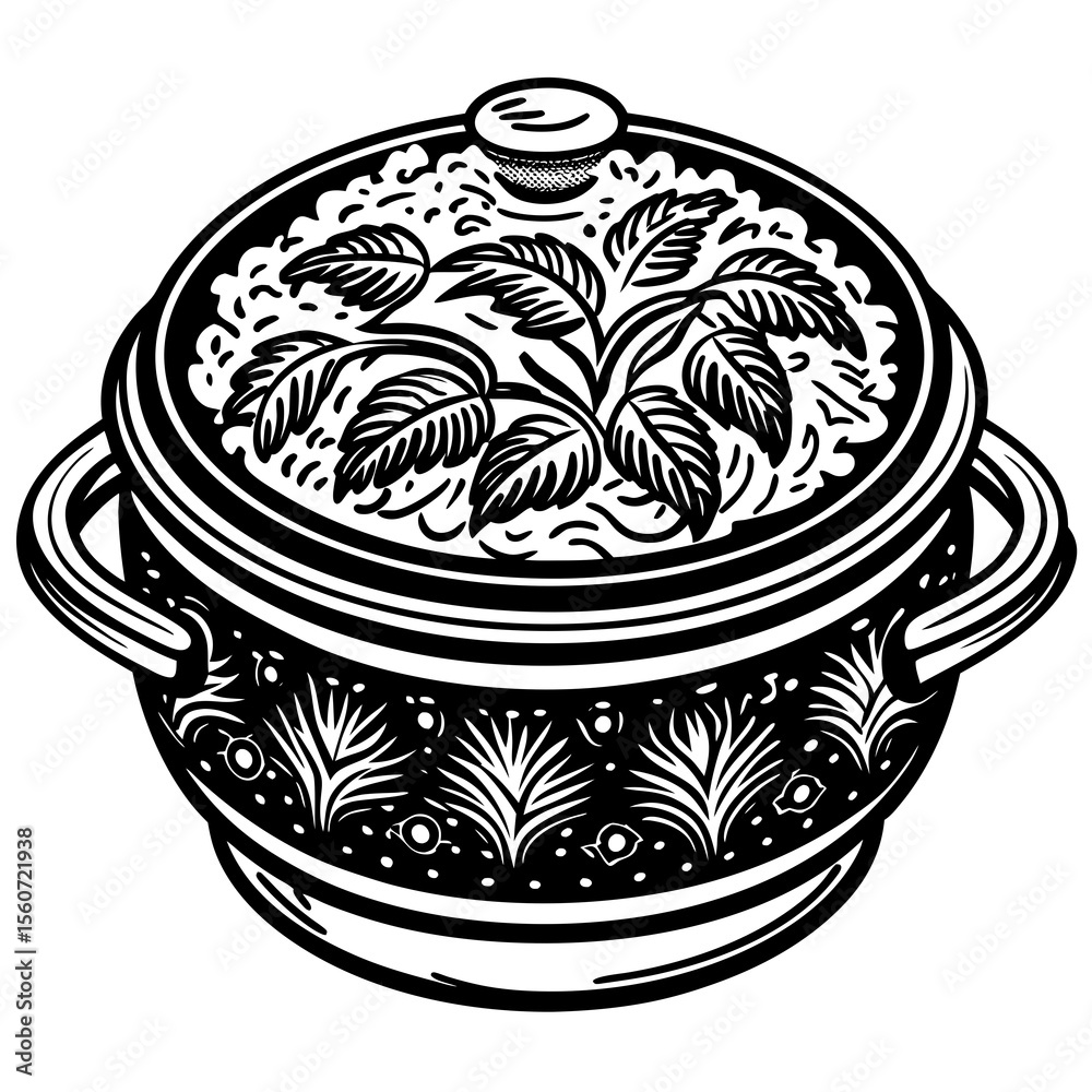 pot on a white background