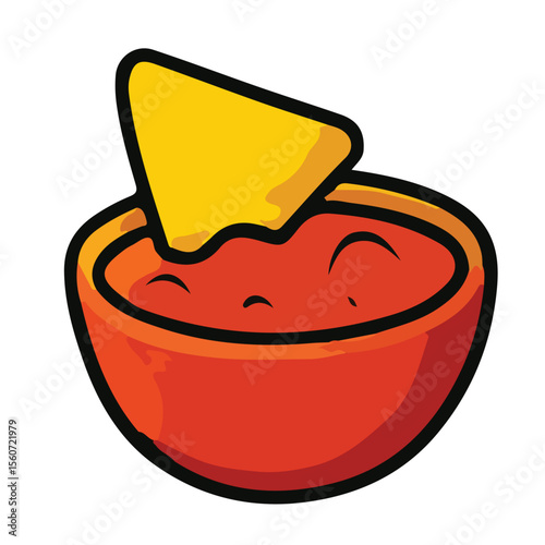 Vector illustration of a hot sauce and chips, perfect for a restaurant icon design