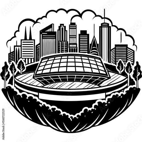 black and white city