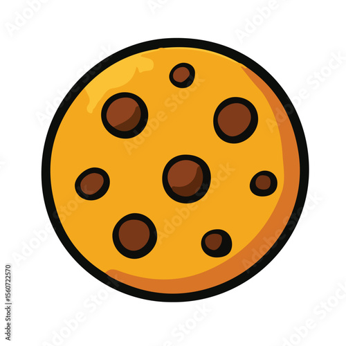 Vector illustration of a round cookie