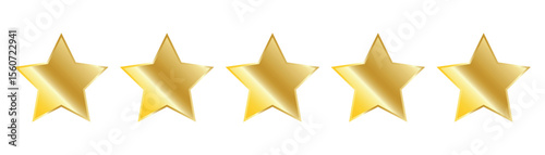 gold star award rating icon. Review star rating and feedback isolated
