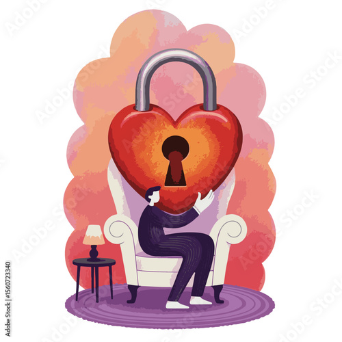 Romantic vector illustration of a loving couple holding a heart symbol, perfect for Valentine's Day