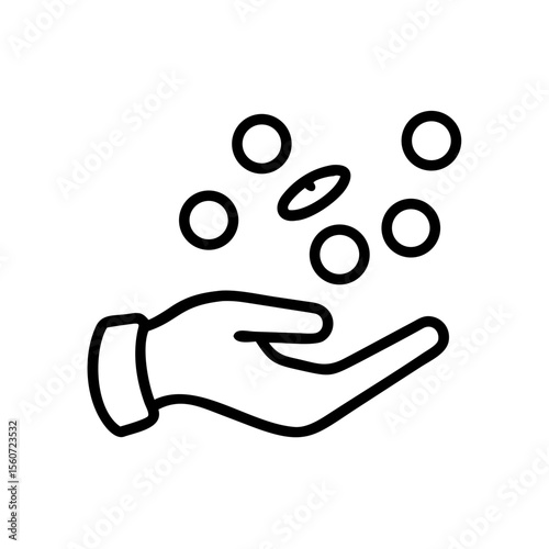 Hand tossing coins in the air illustrating the concept of wealth  