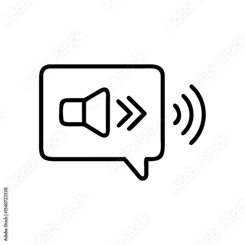 Audio lesson icon showing speaker and sound waves  