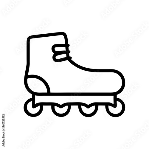 Rollerblades icon in simple line art design  