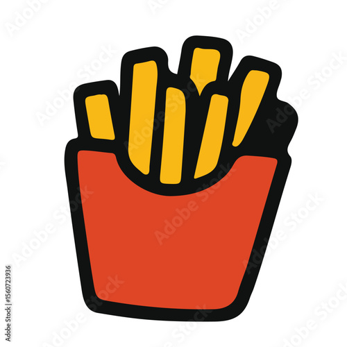 French fries vector icon: a hand gesture stopping business on the web