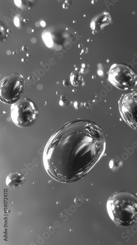 Floating Bubbles in Monochrome
