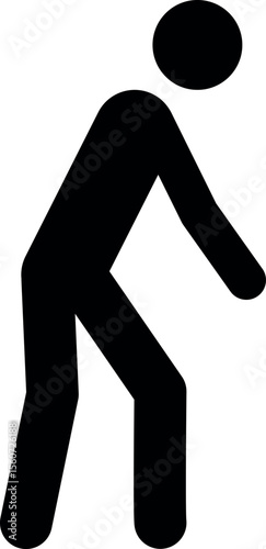 Weakness man icon. Weak man symbol. Health signs and symbols.