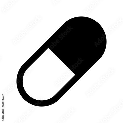 Simple capsule medicine icon illustration