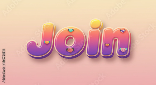 Colorful 3D Join Text Effect  Fun, Playful Typography Design