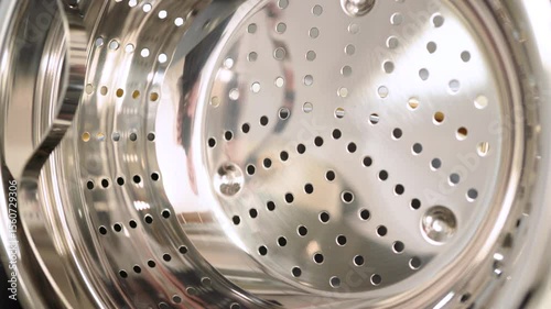 Macro Shot of Perforated Steel Strainer Edge