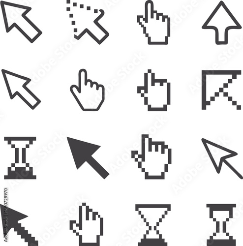 set of cursor pointers icons