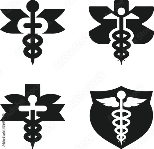 Medical Logo Design with Caduceus Symbol
