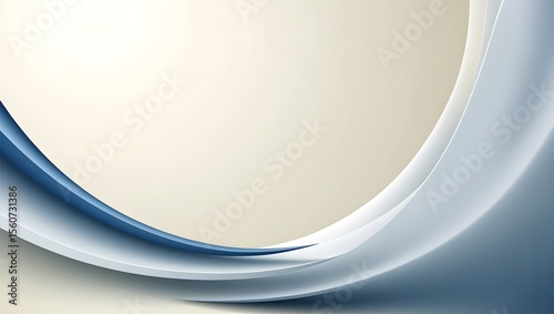 Elegant blue and beige abstract waves with soft lighting and subtle shadows