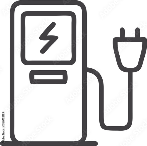Electric Vehicle Charging Station Icon