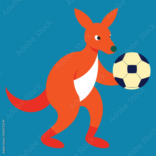 Boxing kangaroo wearing gloves in dynamic fighting stance Vector illustration