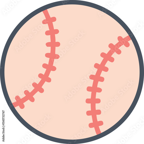 Baseball Illustration A Detailed View of a Classic Baseball