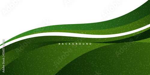 Abstract White and Green wave wide background banner. vector eps 10