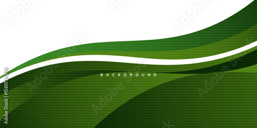 Abstract White and Green wave wide background banner. vector eps 10