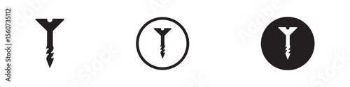 Screw Symbol Icons in Minimalist Style
