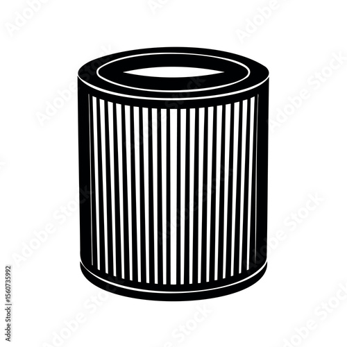 Black and white illustration of a cylindrical air filter for automobiles