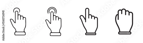 Black finger touch screen gesture vector. Swipe up icon. Outline symbol. Vector eps 10