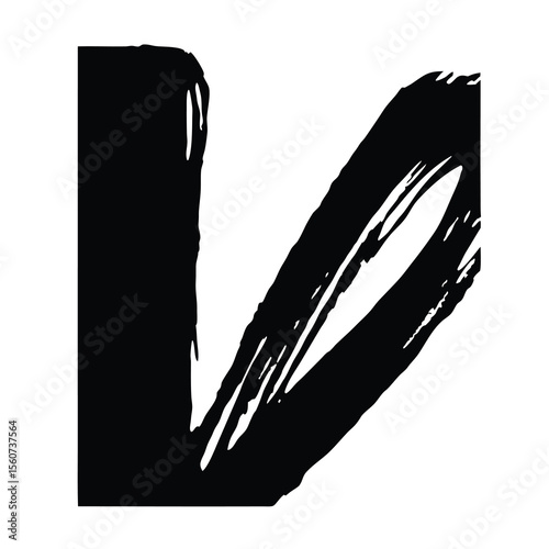 Abstract black brushstroke design with transparency suitable for graphic elements