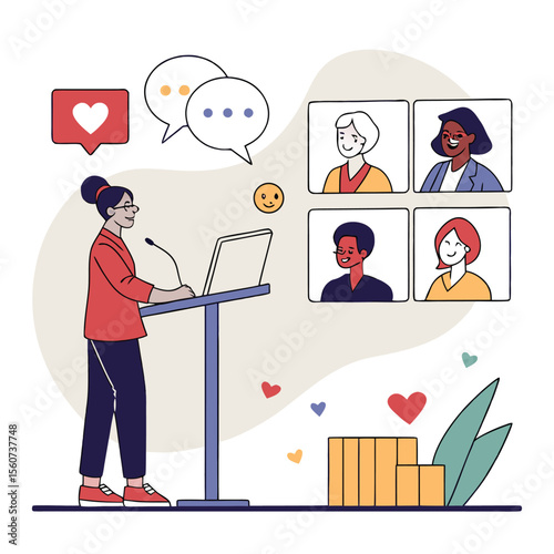 Live Online Conference social midia poster