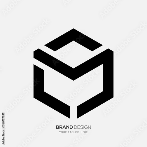 CM SM Hexagon Logo Design